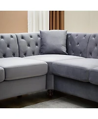 Streamdale Furniture 83.5" Oversized L-Shaped Sectional Sofa, 5-Seater Couch with 3 Pillows