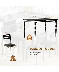 gaomon 5-Piece Industrial Dining Table Set, Modern Table & Chairs Set for 4, Compact Kitchen Set for Apartment