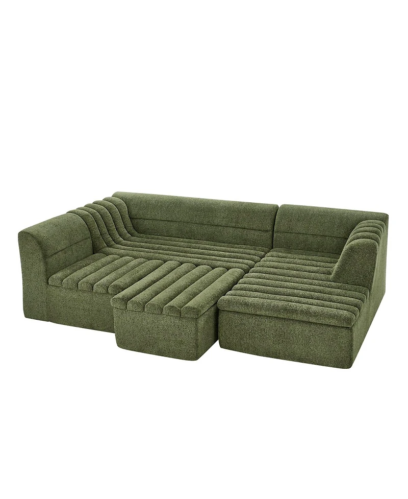 Streamdale Furniture 135" U-Shaped Modular Sectional Sofa with Chaise & Movable Ottoman