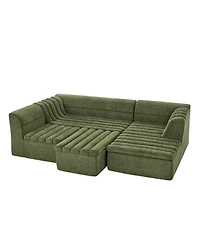 Streamdale Furniture 135" U-Shaped Modular Sectional Sofa with Chaise & Movable Ottoman