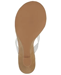 Jeffrey Campbell Women's Persistent Vinyl-Thong Wedge Heel Sandals