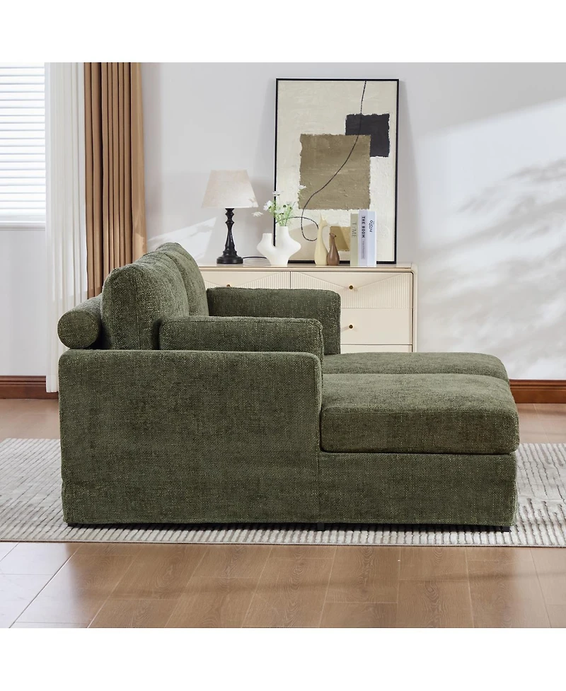 Streamdale Furniture Streamdale Green 63.39" Wide Combination Sofa Bed with Cushions and Metal Legs