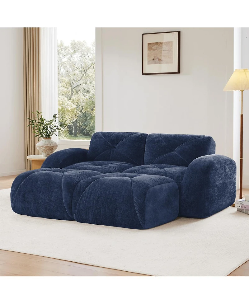 Streamdale Furniture U-shaped Boneless Sofa, Soft Velvet, Tufted