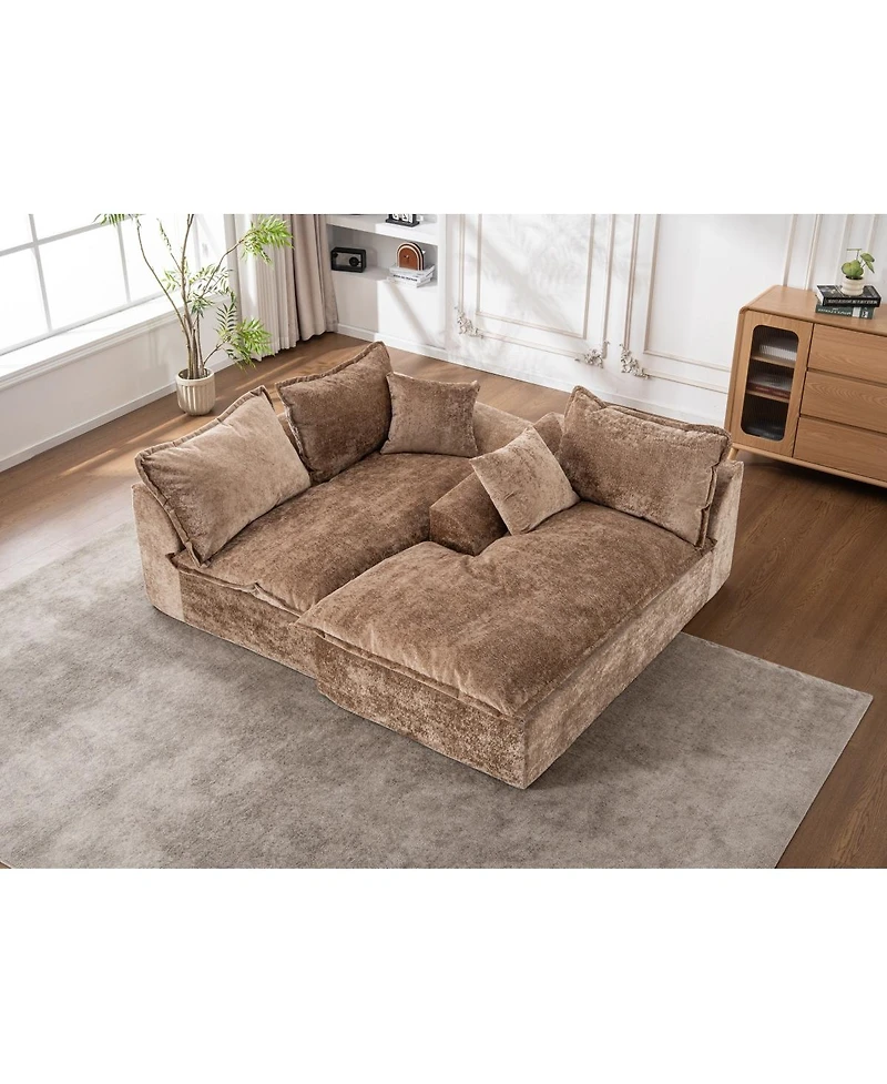 Streamdale Furniture 103" Cloud Sectional Couch with L-Shape Chaise, Modern Modular Sofa