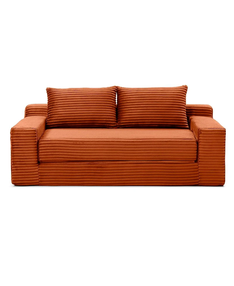 Streamdale Furniture Memory Foam Cloud Loveseat Sofa, 2-in-1 Convertible Folding Couch Bed