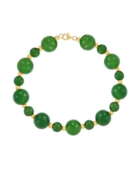 Macy's Onyx (10mm) Beaded Bracelet 14k Yellow Gold Over Sterling Silver (Also available Jade Bead)