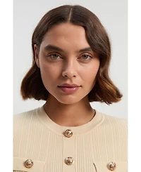 Karen Millen Women's Chiffon Sleeve Mini Knit Dress