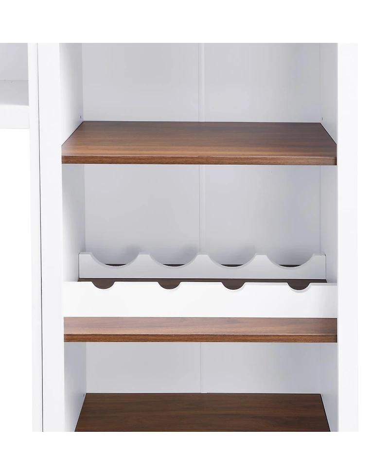 Streamdale Furniture Farmhouse 4-Piece Entertainment Center with Bookshelf, Walnut Tv Stand