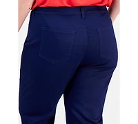Jones New York Plus Lexington High Rise Crop Straight Leg Jeans