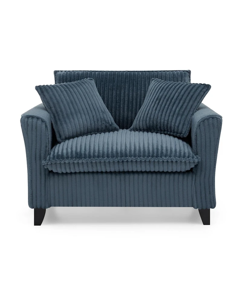 Streamdale Furniture Blue Corduroy Lazyman Sofa Chair