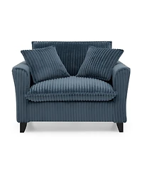 Streamdale Furniture Blue Corduroy Lazyman Sofa Chair