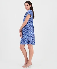 Robbie Bee Women's On/Off Shoulder Short-Sleeve A-Line Mini Dress