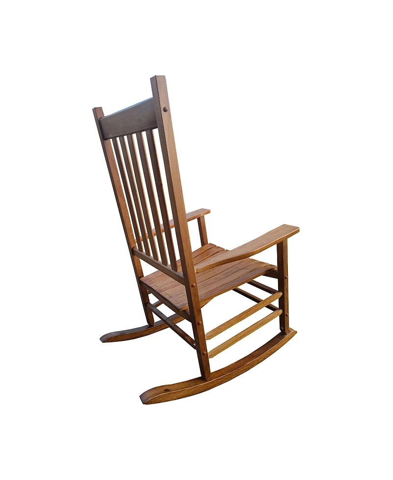 Flynama Solid Hardwood Rocking Chair for Balcony Porch Wide Seat Armrest Capacity