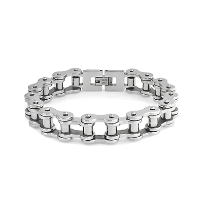 Bling Jewelry Men's Biker Jewelry Bicycle Link Mechanic Chain Bracelet Stainless Steel