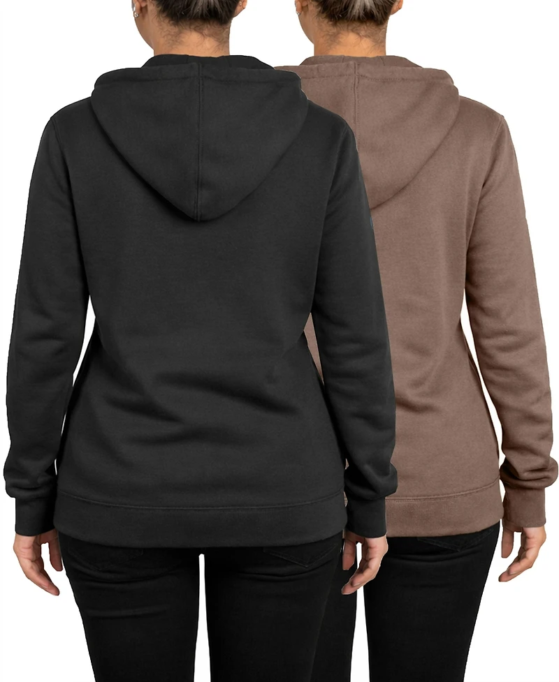 Blue Ice Women's Galaxy By Harvic Loose Fit Super Heavyweight Fleece Lined Full-Zip Hoodie-2 Pack
