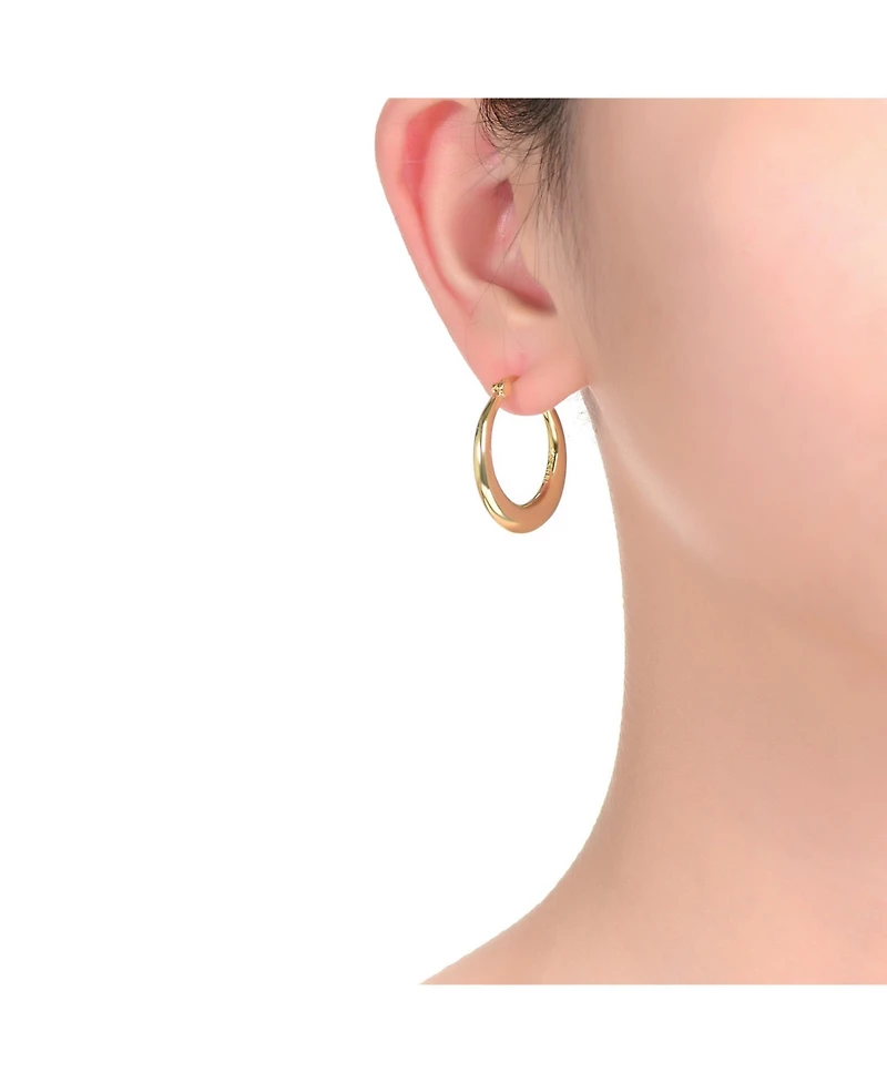 14K Gold Plated Large Hoop Earrings