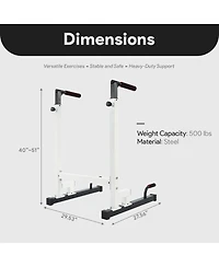 BalanceFrom Dip Stand, Home Gym Exercise Equipment Steel Bar, 500 Pound Capacity, White