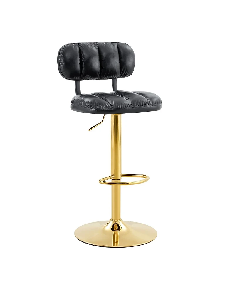 Streamdale Modern Adjustable Pu Leather Bar Stools (Set of 2)