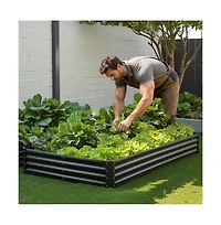 Slickblue 8x4x1 ft Galvalume Metal Raised Garden Bed