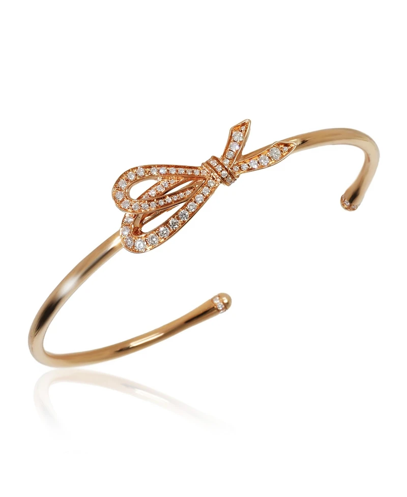 Pre-Owned Tiffany & Co Bow Bracelet in 18k Rose Gold 0.82 Ctw