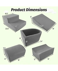 Mecale 5-Piece Climb and Crawl Playset with Ball Pit for Active Play