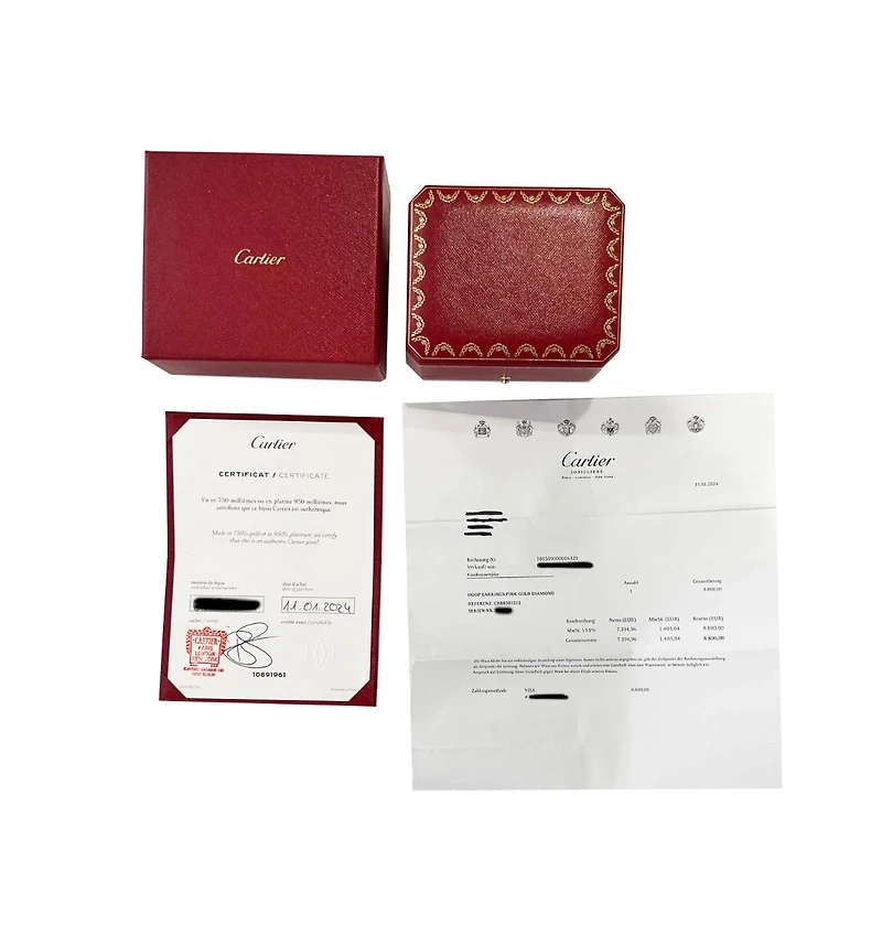 Pre-Owned Cartier Rose Gold Diamond Large Model Juste Un Clou Hoop Earrings