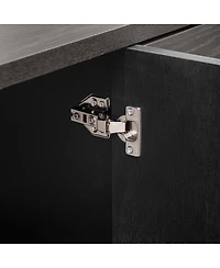 Streamdale Furniture Taupe Wood Sideboard Cabinet with Adjustable Shelves & Gold Handles