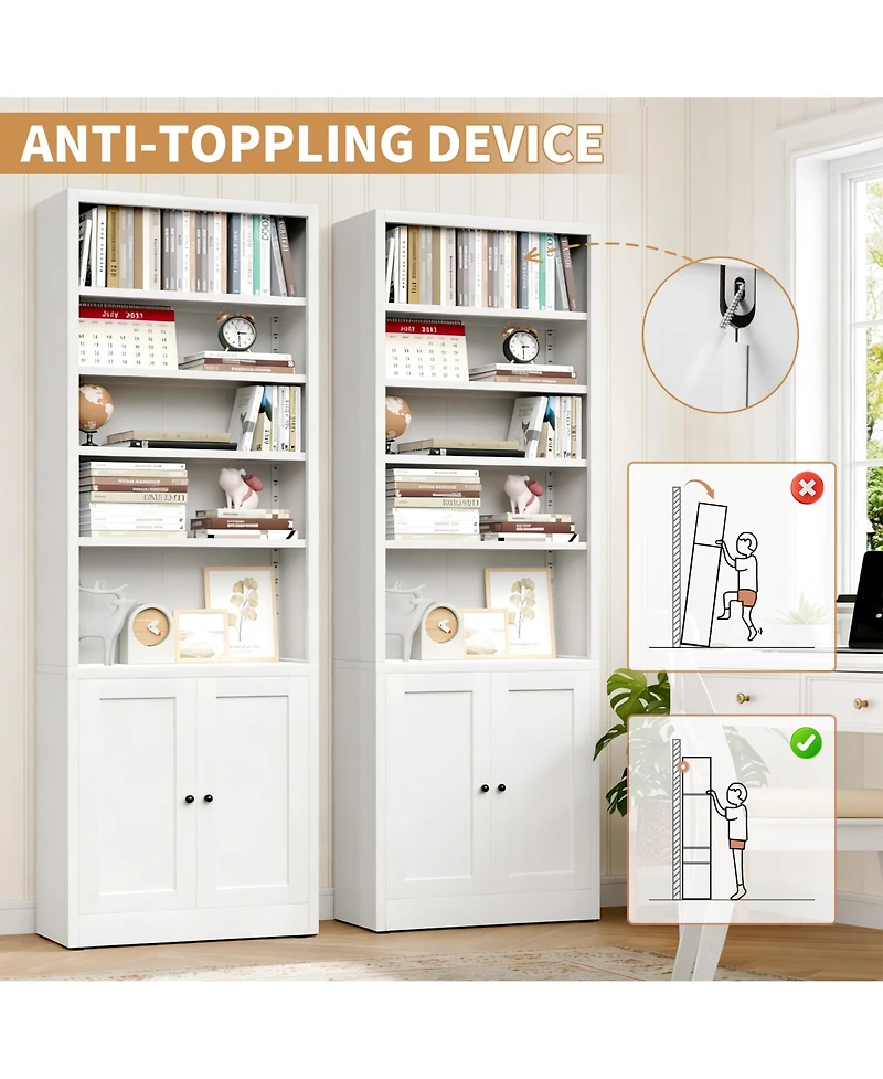 Rainsken 71" Industrial Metal Bookshelf