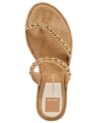 Dolce Vita Women's Amary Strappy Studded Toe Thong Flat Sandals