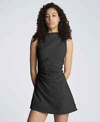 Kenneth Cole Women's Mock Neck Cascade Detail Mini Dress