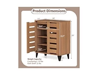 Slickblue 4-Tier Farmhouse Shoe Cabinet with Louvered Doors