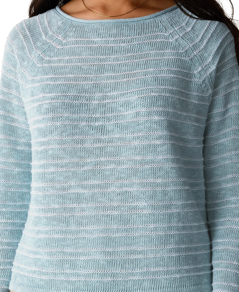 Eileen Fisher Women's Bateau Neck Textured Sweater