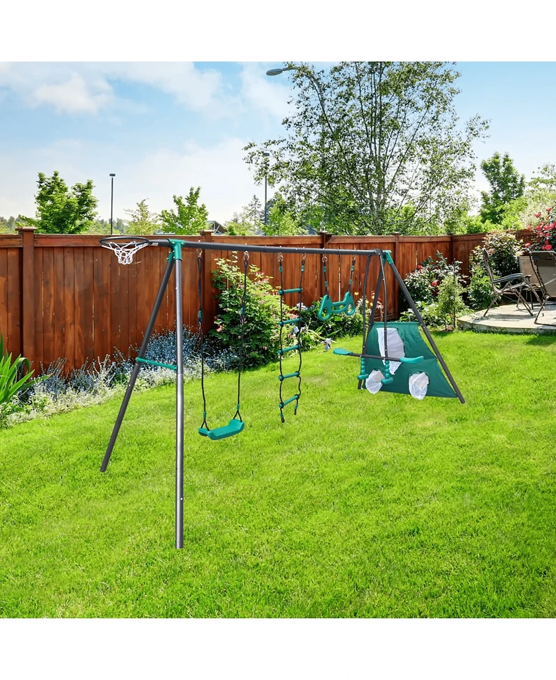 Streamdale Furniture Boys Four Swing Set Playground Paradise