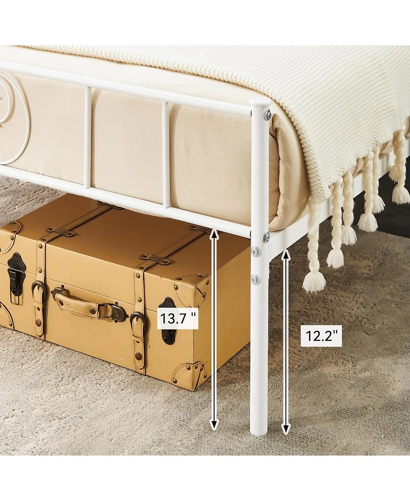 gaomon King Metal Platform Bed Frame With Headboard and Footboard Storage No Box Spring Mattress Support Simple Assembly