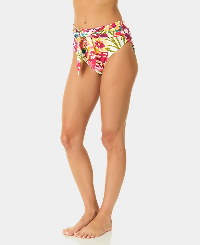 CeCe Women's Belted High-Rise Swim Bottoms