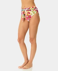 CeCe Women's Belted High-Rise Swim Bottoms