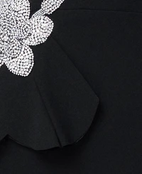 Betsy & Adam Women's Strapless Floral Accent Gown