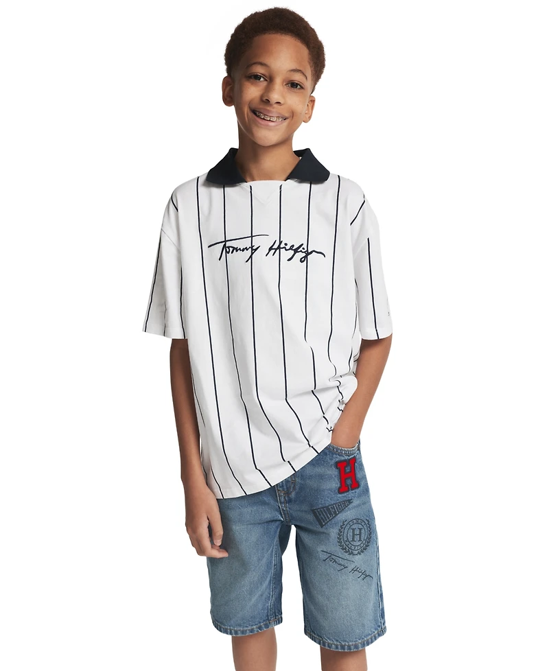 Tommy Hilfiger Boys' 2T-7 Varsity Regular Fit Denim Shorts