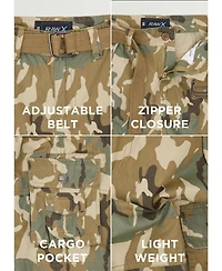 Raw X Big Boys Belted Twill Cargo Shorts