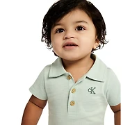 Calvin Klein Baby Boys' Polo Bodysuit & Shorts, 2-Piece Set