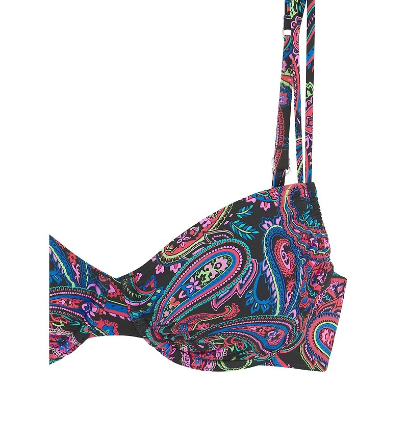 Lascana Women's Paisley Print Underwire Bikini Swimsuit Top Bra Sizing