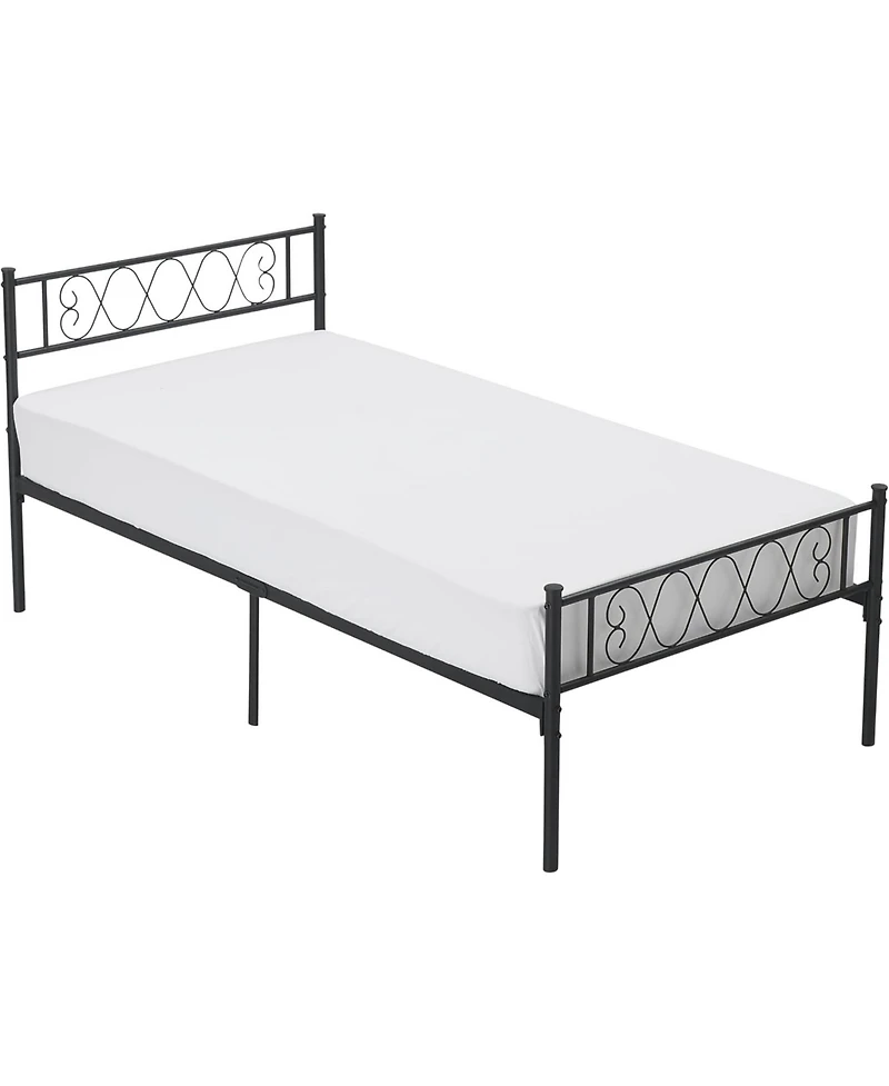gaomon Metal Bed Frame With Headboard and Footboard Heart Design Platform For Kids No Box Spring