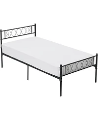 gaomon Metal Bed Frame With Headboard and Footboard Heart Design Platform For Kids No Box Spring