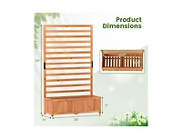 Slickblue 59 Inch Tall Wooden Raised Garden Bed with Trellis