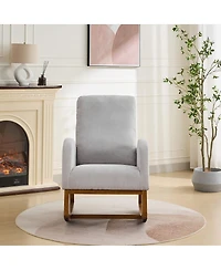 Streamdale Furniture 27.2"W Rocking Chair for Nursery, Polyester Glider with High Back & Side Pocket