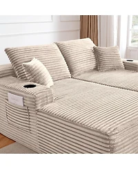 Streamdale Furniture 69" Cloud Sectional Couch, L-Shape & R-Shape Chaise, Deep Seat