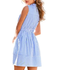 Cupshe Women's Sleeveless Striped Button-Front Shirt Dress