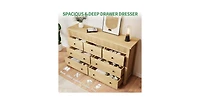 gaomon 7 Drawer Dresser for Bedroom, 54" Wide Modern Fluted Chest of Drawers, Wooden Storage Cabinet
