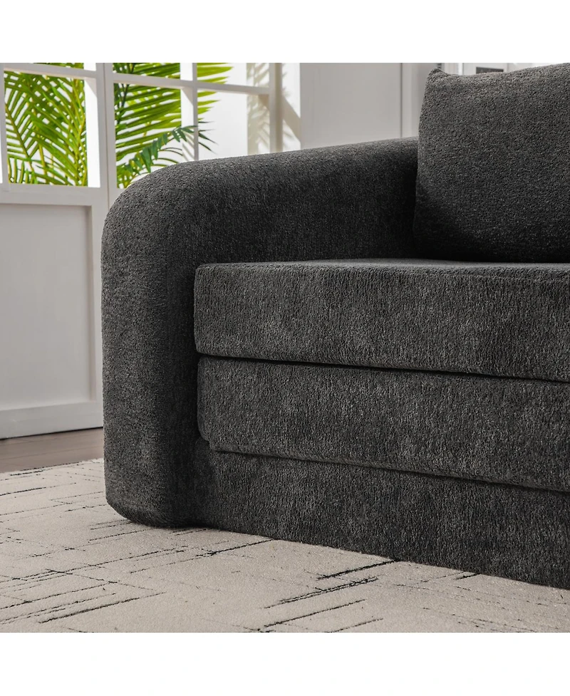 Streamdale Furniture71" 2-in-1 Pull Out Loveseat Sofa Bed with Pillows, Convertible Cloud Mattress