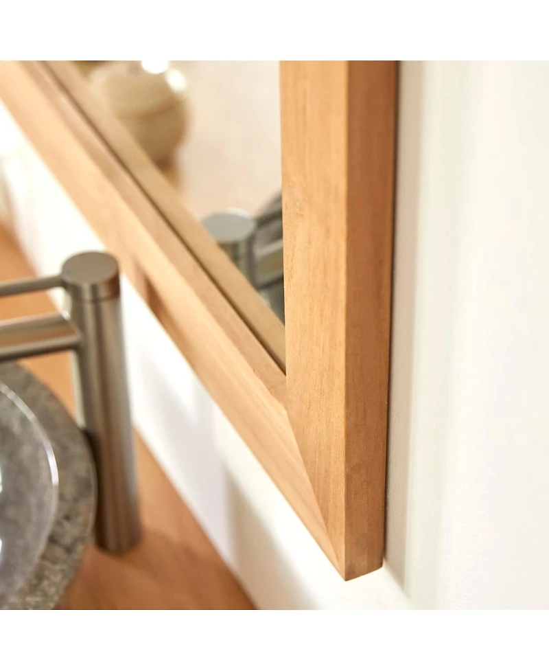 Tikamoon Solid Teak Wood Mirror 90x70 Wall Hanging Bathroom Living Room